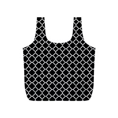 Black & White Quatrefoil Pattern Full Print Recycle Bag (s) by Zandiepants