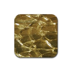 Gold Bar Golden Chic Festive Sparkling Gold  Rubber Coaster (square)  by yoursparklingshop