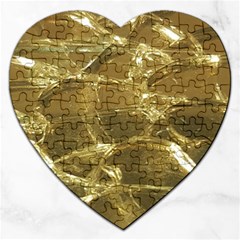 Gold Bar Golden Chic Festive Sparkling Gold  Jigsaw Puzzle (heart) by yoursparklingshop