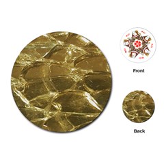 Gold Bar Golden Chic Festive Sparkling Gold  Playing Cards (round)  by yoursparklingshop