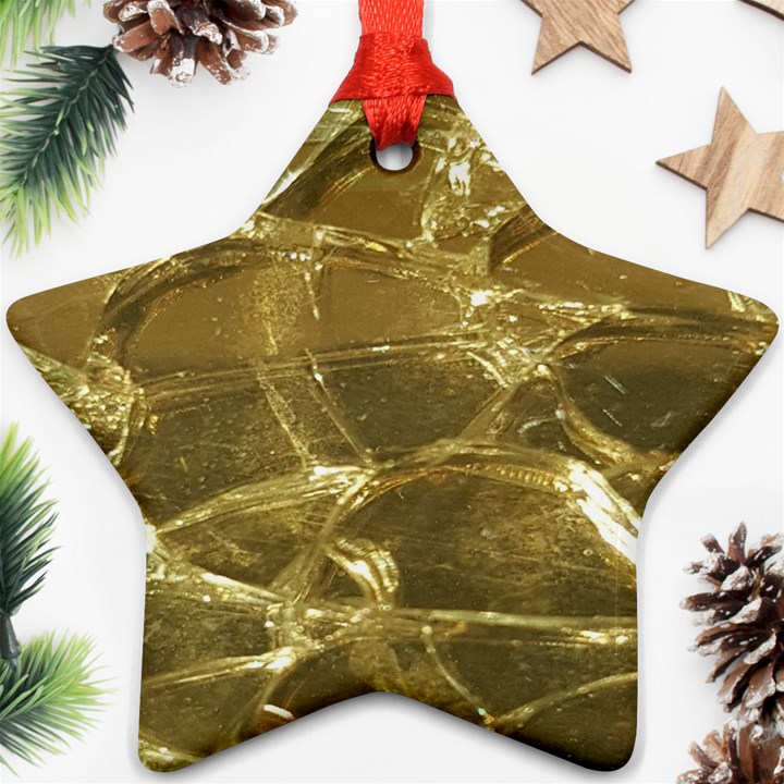 Gold Bar Golden Chic Festive Sparkling Gold  Star Ornament (Two Sides) 