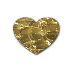 Gold Bar Golden Chic Festive Sparkling Gold  Rubber Coaster (heart)  by yoursparklingshop