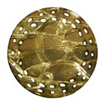 Gold Bar Golden Chic Festive Sparkling Gold  Ornament (Round Filigree)  Front