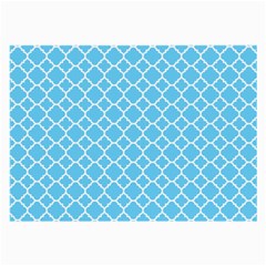 Bright Blue Quatrefoil Pattern Large Glasses Cloth (2 Sides) by Zandiepants