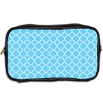 Bright Blue Quatrefoil Pattern Toiletries Bag (Two Sides) Back