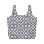 Grey quatrefoil pattern Full Print Recycle Bag (M) Back