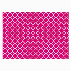 Hot Pink Quatrefoil Pattern Large Glasses Cloth (2 Sides) by Zandiepants