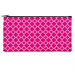 Hot Pink Quatrefoil Pattern Pencil Case Front