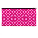 Hot Pink Quatrefoil Pattern Pencil Case Back