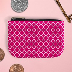 Hot Pink Quatrefoil Pattern Mini Coin Purse by Zandiepants