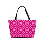 Hot Pink Quatrefoil Pattern Classic Shoulder Handbag Front