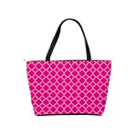 Hot Pink Quatrefoil Pattern Classic Shoulder Handbag Back