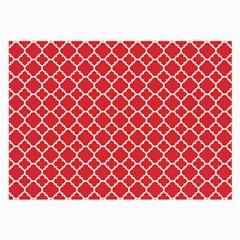 Poppy Red Quatrefoil Pattern Large Glasses Cloth (2 Sides) by Zandiepants