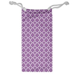 Lilac Purple Quatrefoil Pattern Jewelry Bag by Zandiepants