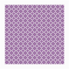 Lilac Purple Quatrefoil Pattern Medium Glasses Cloth (2 Sides) by Zandiepants