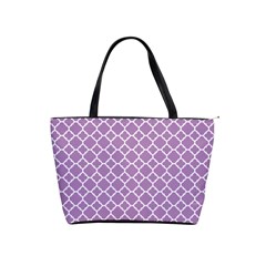 Lilac Purple Quatrefoil Pattern Classic Shoulder Handbag by Zandiepants