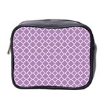 Lilac purple quatrefoil pattern Mini Toiletries Bag (Two Sides) Front