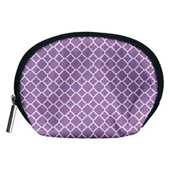 Lilac Purple Quatrefoil Pattern Accessory Pouch (medium) by Zandiepants