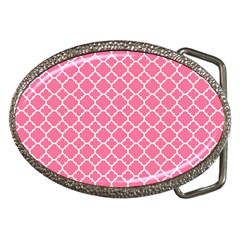 Soft Pink Quatrefoil Pattern Belt Buckle by Zandiepants