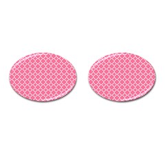 Soft Pink Quatrefoil Pattern Cufflinks (oval) by Zandiepants