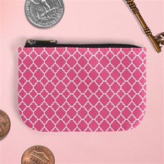 Soft Pink Quatrefoil Pattern Mini Coin Purse by Zandiepants