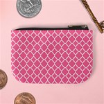 Soft Pink Quatrefoil Pattern Mini Coin Purse Back