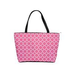 Soft Pink Quatrefoil Pattern Classic Shoulder Handbag by Zandiepants