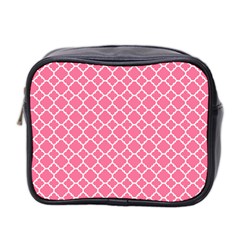 Soft Pink Quatrefoil Pattern Mini Toiletries Bag (two Sides) by Zandiepants