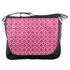 Soft Pink Quatrefoil Pattern Messenger Bag by Zandiepants