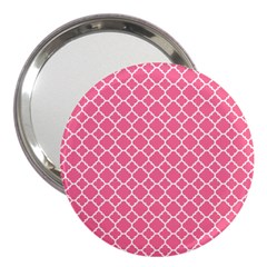 Soft Pink Quatrefoil Pattern 3  Handbag Mirror by Zandiepants