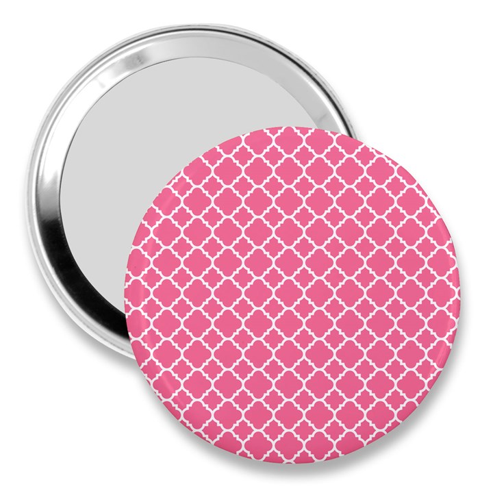 Soft Pink Quatrefoil Pattern 3  Handbag Mirror