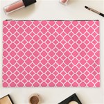 Soft Pink Quatrefoil Pattern Cosmetic Bag (XXL) Front