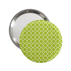 Spring Green Quatrefoil Pattern 2 25  Handbag Mirror by Zandiepants