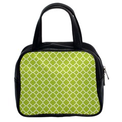 Spring Green Quatrefoil Pattern Classic Handbag (two Sides) by Zandiepants