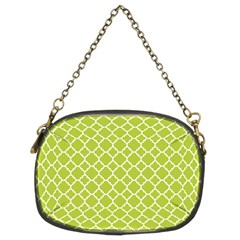 Spring Green Quatrefoil Pattern Chain Purse (two Sides) by Zandiepants