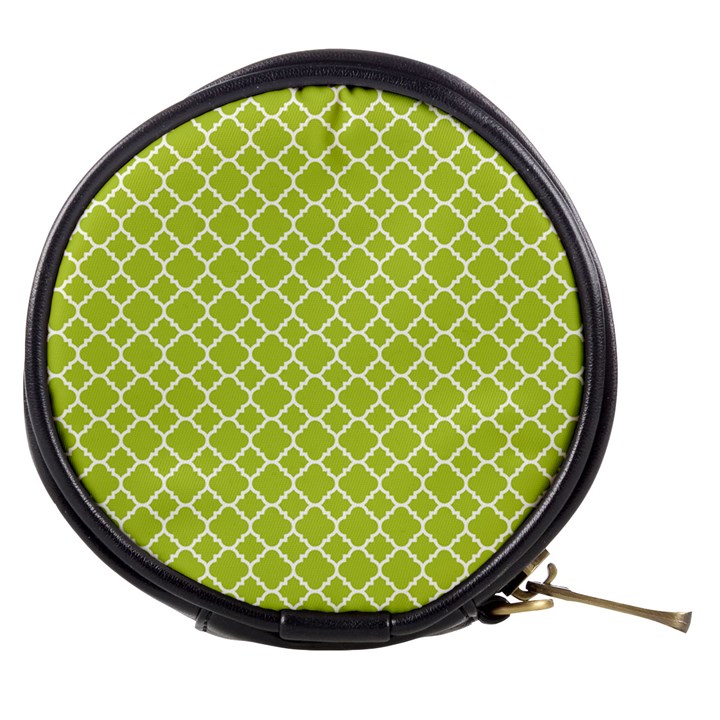 Spring Green Quatrefoil Pattern Mini Makeup Bag