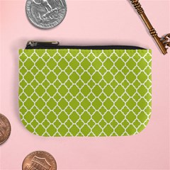 Spring Green Quatrefoil Pattern Mini Coin Purse by Zandiepants