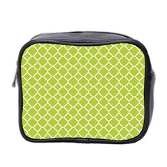 Spring Green Quatrefoil Pattern Mini Toiletries Bag (two Sides) by Zandiepants