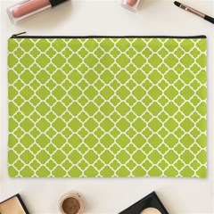 Spring Green Quatrefoil Pattern Cosmetic Bag (xxxl) by Zandiepants