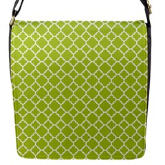 Spring Green Quatrefoil Pattern Flap Closure Messenger Bag (s) by Zandiepants