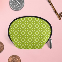 Spring Green Quatrefoil Pattern Accessory Pouch (small) by Zandiepants