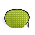 Spring Green Quatrefoil Pattern Accessory Pouch (Small) Front