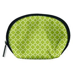 Spring Green Quatrefoil Pattern Accessory Pouch (medium) by Zandiepants