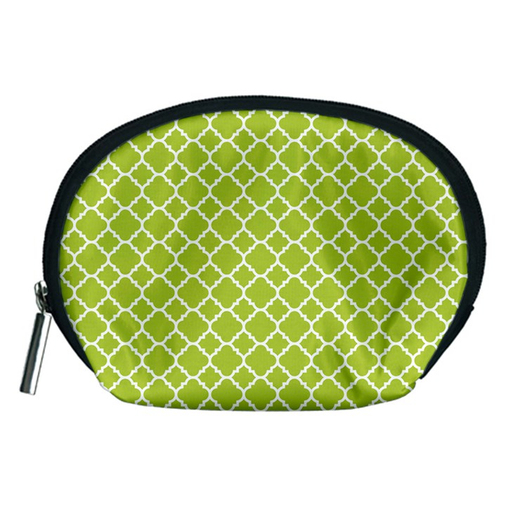 Spring Green Quatrefoil Pattern Accessory Pouch (Medium)