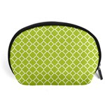 Spring Green Quatrefoil Pattern Accessory Pouch (Large) Front