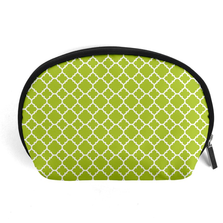 Spring Green Quatrefoil Pattern Accessory Pouch (Large)