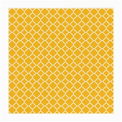 Sunny Yellow Quatrefoil Pattern Medium Glasses Cloth (2 Sides) by Zandiepants