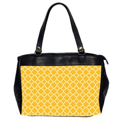 Sunny Yellow Quatrefoil Pattern Oversize Office Handbag (2 Sides) by Zandiepants