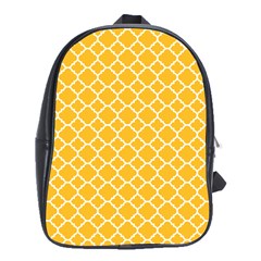 Sunny Yellow Quatrefoil Pattern School Bag (xl) by Zandiepants