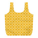 Sunny Yellow Quatrefoil Pattern Full Print Recycle Bag (L) Front